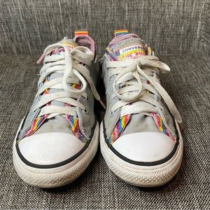 Converse All‎ Star CTAS 669818F Wolf Gray Rainbow Stripe Sneaker Youth Size 3